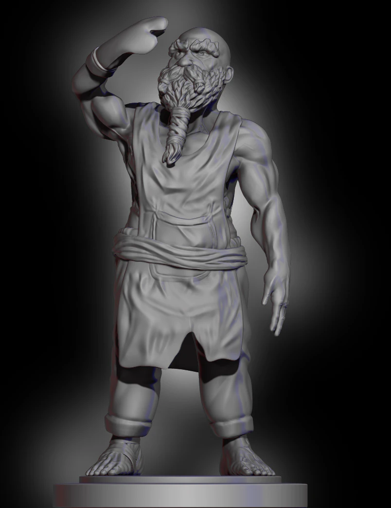 Dwarf Blacksmith With Ring 3D Print Model .c4d .max .obj .3ds .fbx .stl .blend 