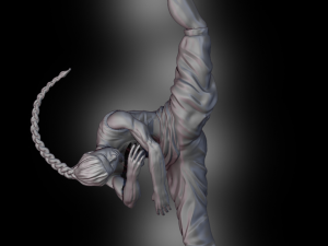 Karate Girl 3D Print Model