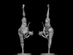 Karate Girl 3D Print Model