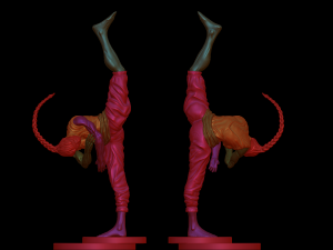 Karate Girl 3D Print Model