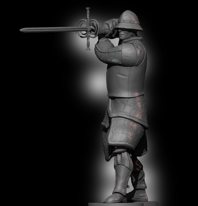 Knight With Two-Handed Sword Model Cetak 3D .c4d .max .obj .3ds .fbx .stl .blend 