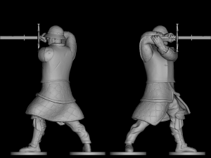 Knight With Two-Handed Sword Model Cetak 3D