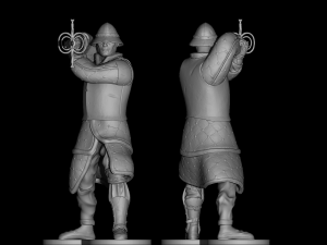 Knight With Two-Handed Sword Model Cetak 3D