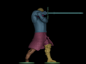 Knight With Two-Handed Sword Model Cetak 3D