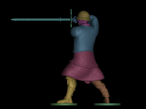 Knight With Two-Handed Sword Model Cetak 3D