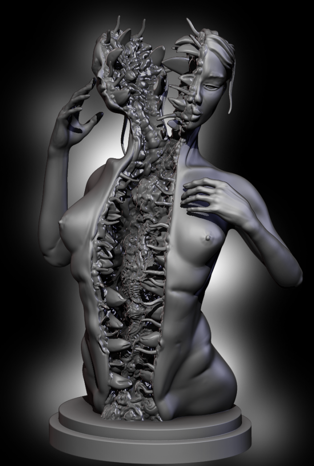 Monster Girl Model Cetak 3D .c4d .max .obj .3ds .fbx .stl .blend 