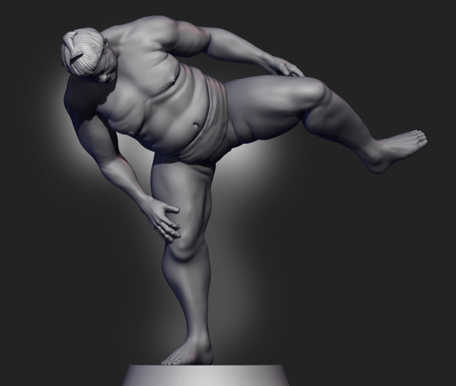 Sumo Wrestler 3D Print Model .c4d .max .obj .3ds .fbx .stl .blend 