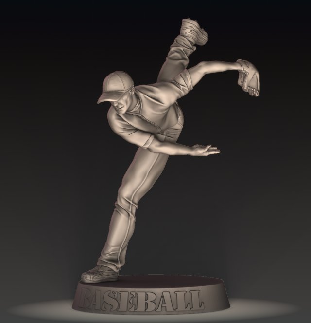 BASEBALL PLAYER 3D Принт Модель .c4d .max .obj .3ds .fbx .stl .blend 