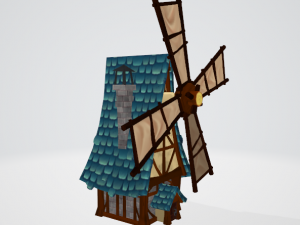 Windmill low-poly 3D-Modell