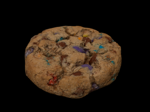 Wooden plate with cookies 3D 모델