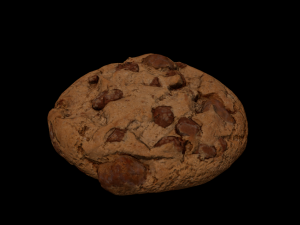 Wooden plate with cookies 3D 모델