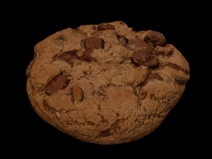 Wooden plate with cookies 3D 모델