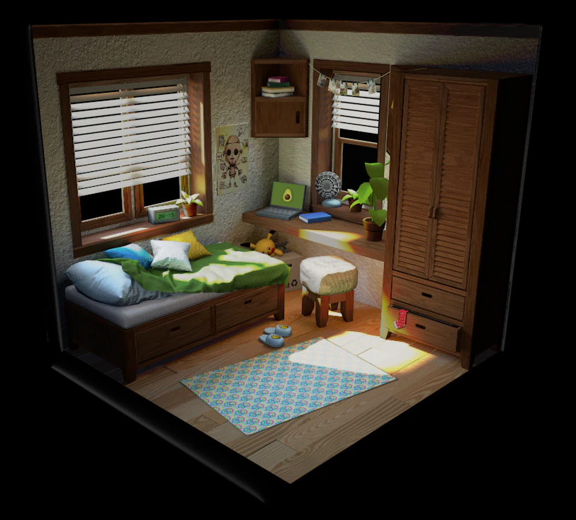 Isometricroomlow-poly 3D Model .c4d .max .obj .3ds .fbx .stl .blend 