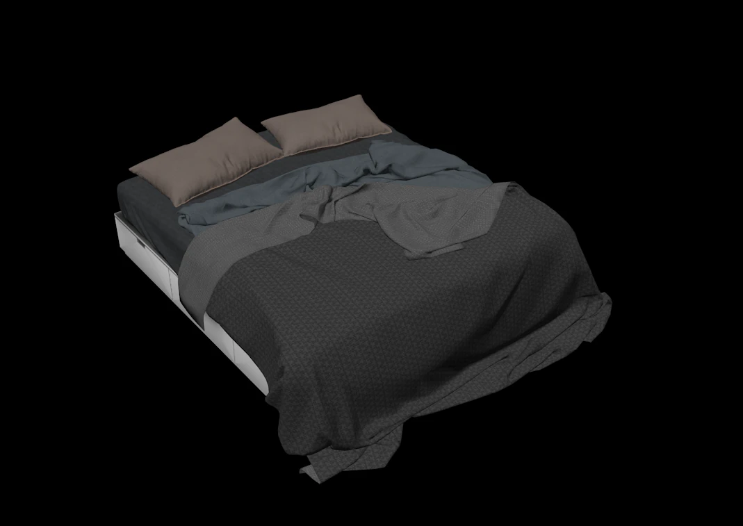 Bed 3D Model .c4d .max .obj .3ds .fbx .stl .blend 