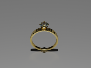 Ring with a diamond 3D Model