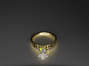 Ring with a diamond 3D Model