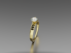 Ring with a diamond 3D Model