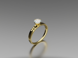 Ring with a diamond 3D Model