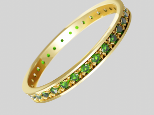 Emerald ring Model 3D