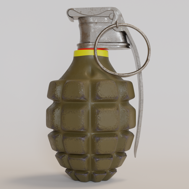 Grenade Model 3D .c4d .max .obj .3ds .fbx .stl .blend 