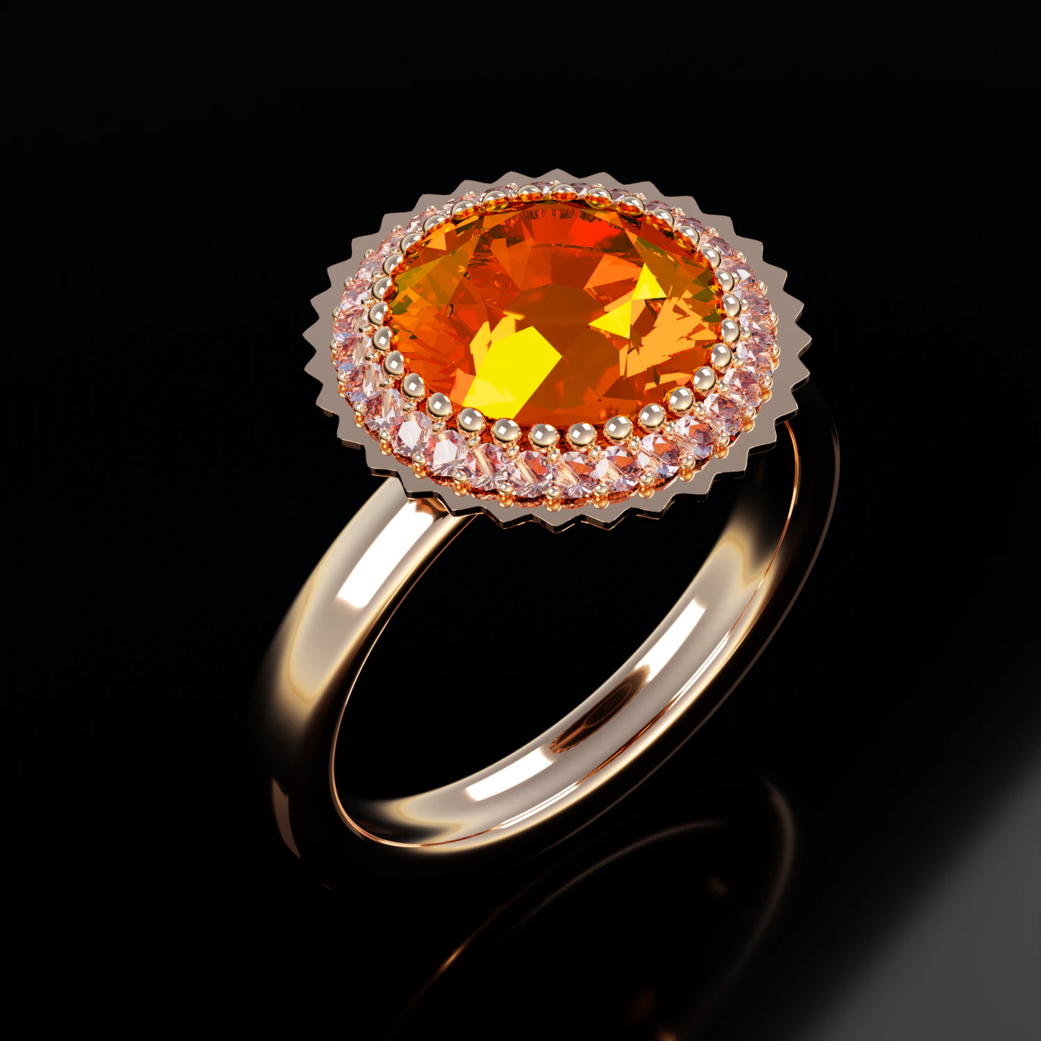 Ring with Citrine 3D Model .c4d .max .obj .3ds .fbx .stl .blend 