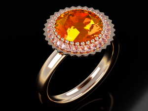 Ring with Citrine 3D Model