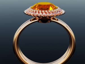 Ring with Citrine 3D Model