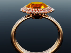 Ring with Citrine 3D Model