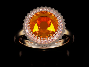 Ring with Citrine 3D Model