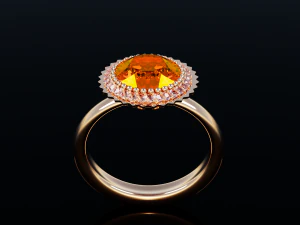 Ring with Citrine 3D Model