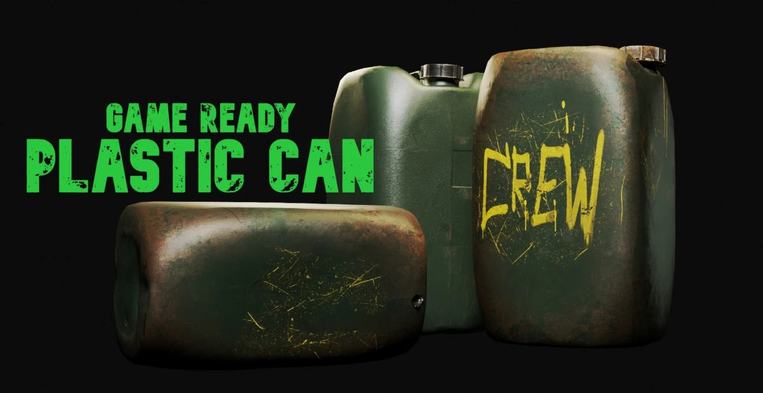 Game Ready Plastic Can 3D Model .c4d .max .obj .3ds .fbx .stl .blend 