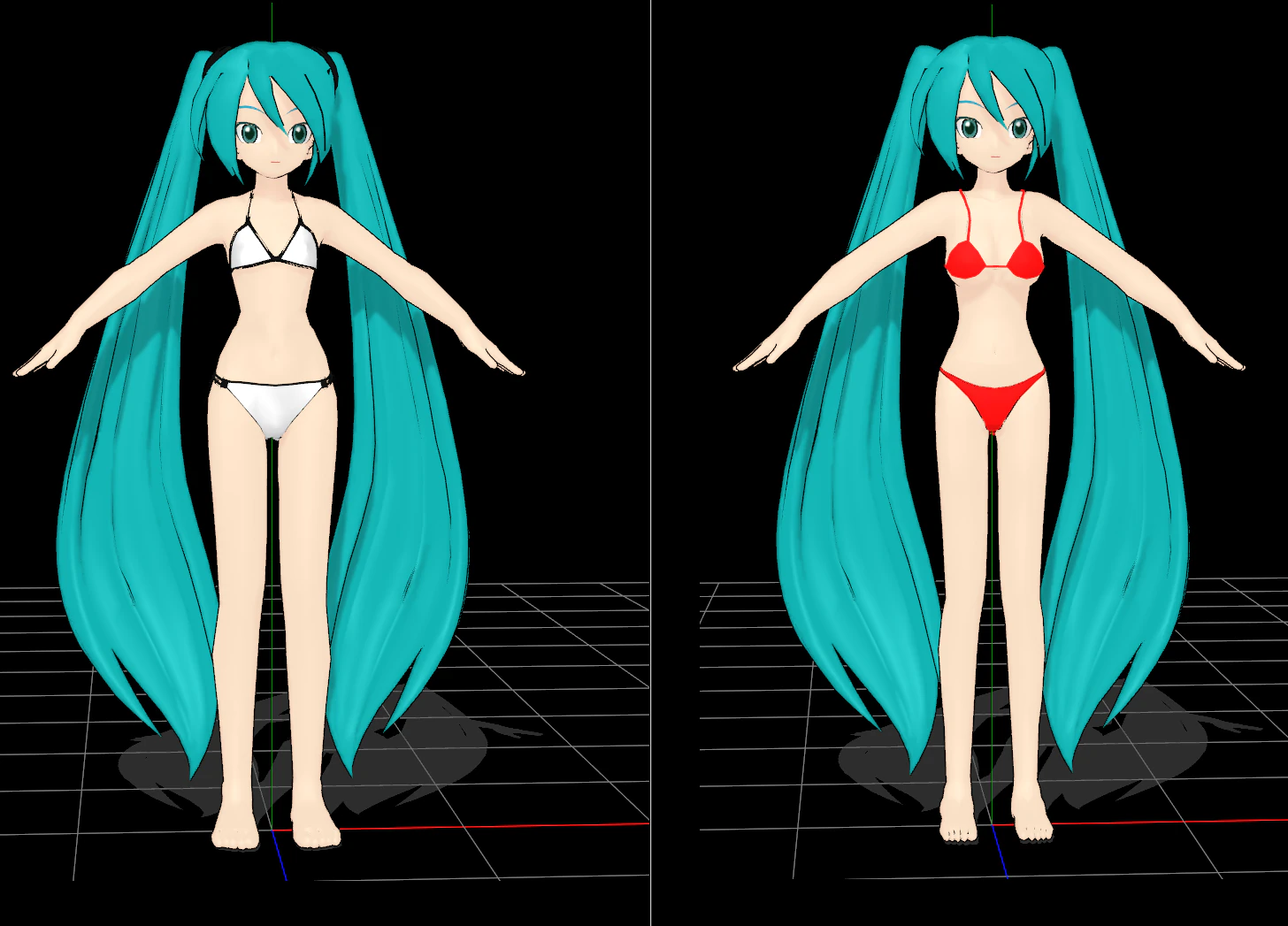 Hatsune Miku swimsuit 3D Model .c4d .max .obj .3ds .fbx .stl .blend 