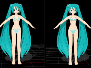 Hatsune Miku swimsuit 3D Model