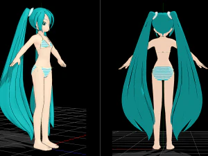 Hatsune Miku swimsuit 3D Model