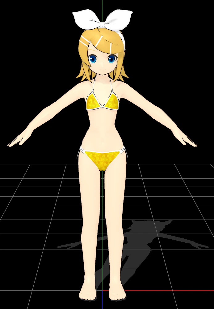 Vocaloid Rin bikini 3D Model .c4d .max .obj .3ds .fbx .stl .blend 