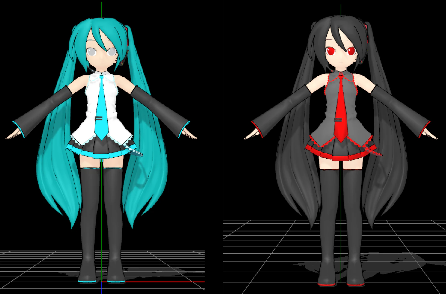 Chibi Miku MMD 3D Model .c4d .max .obj .3ds .fbx .stl .blend 
