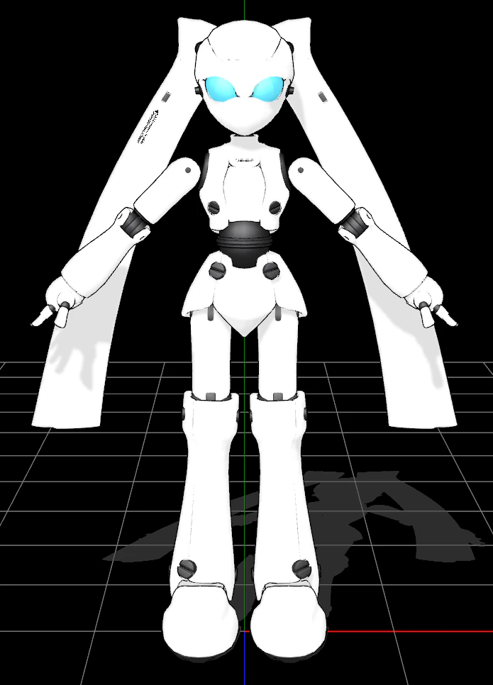 Miku Robot 3D Model .c4d .max .obj .3ds .fbx .stl .blend 