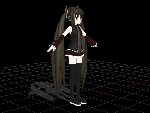 Dark gothic Vocaloid 3D मॉडल