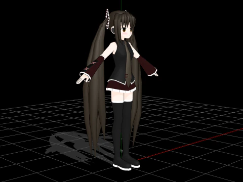 Vocaloid gotico scuro Modello 3D