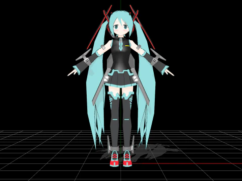 另类服装 Miku 3D 模型