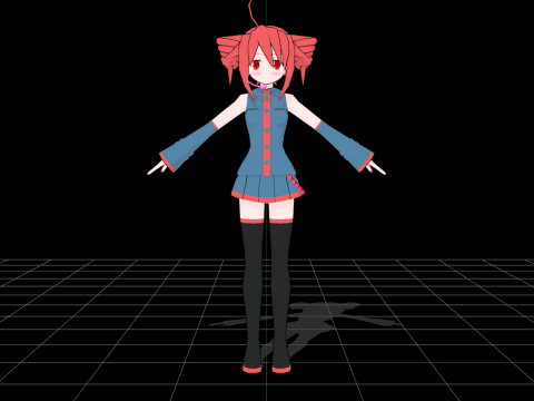 Redhead Vocaloid 3D Model