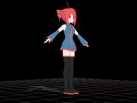 Redhead Vocaloid 3D Model