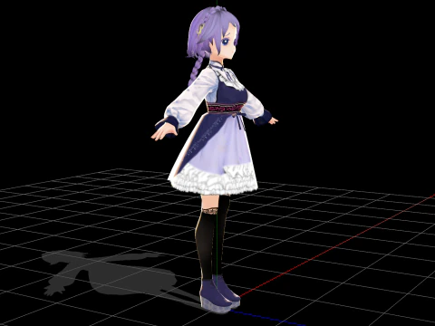 Purple Hair 3D Model