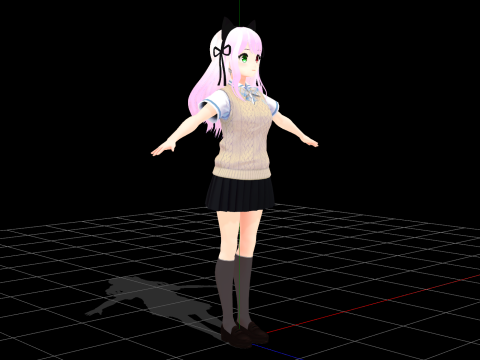 Long Purple Hair 3D Model