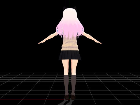 Long Purple Hair 3D Model