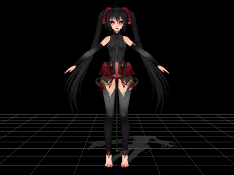 Dark Miku 3D Model