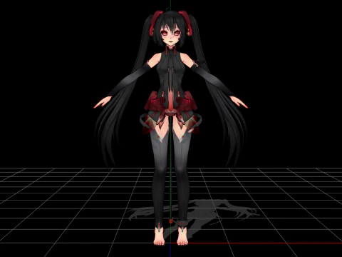 Dunkler Miku 3D Modell