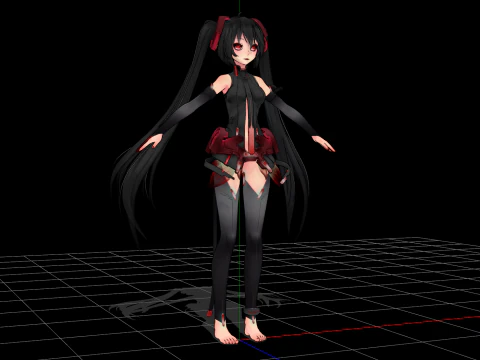 Dark Miku 3D Model
