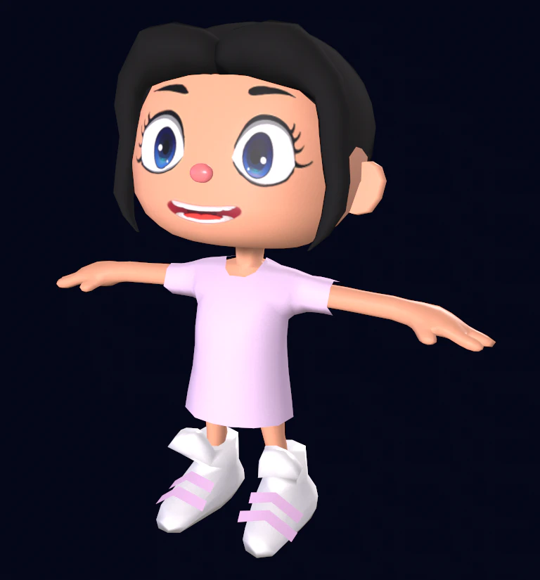 Chibi girl 3D Model .c4d .max .obj .3ds .fbx .stl .blend 