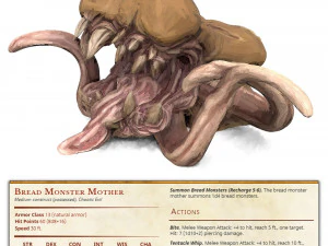 Мать Хлебного Монстра обладала Хаотическим Злом 3D Принт Модель